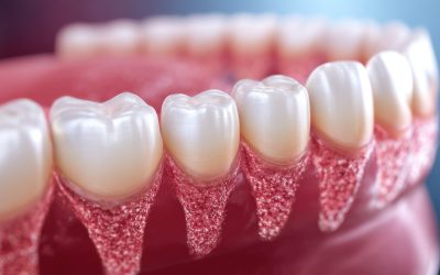 Close-up examination of human teeth and gums reveals details of dental structure, highlighting the importance of oral health and hygiene practices in a clinical environment.